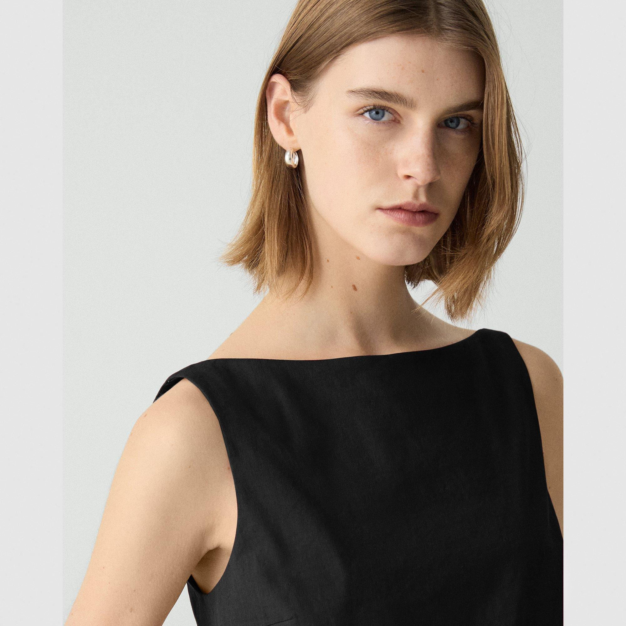 Sleeveless Boatneck Top in Good Linen - 5
