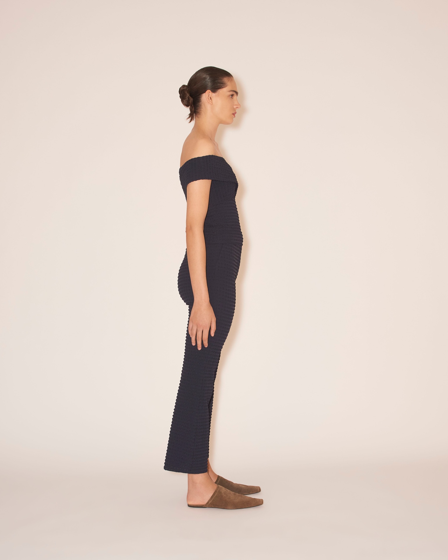 TESA - Cropped kick flare trouser - Navy - 4