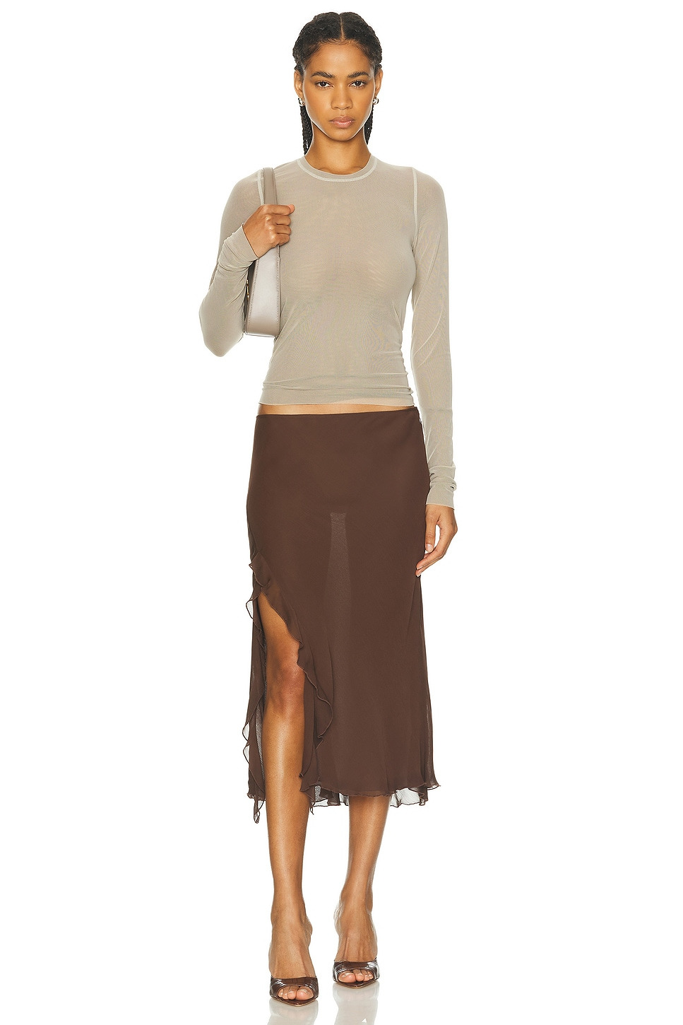 Long Sleeve Mesh Top - 4