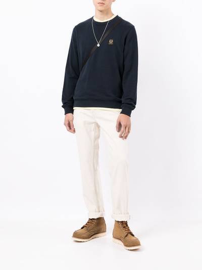 Belstaff embroidered-logo crew neck jumper outlook