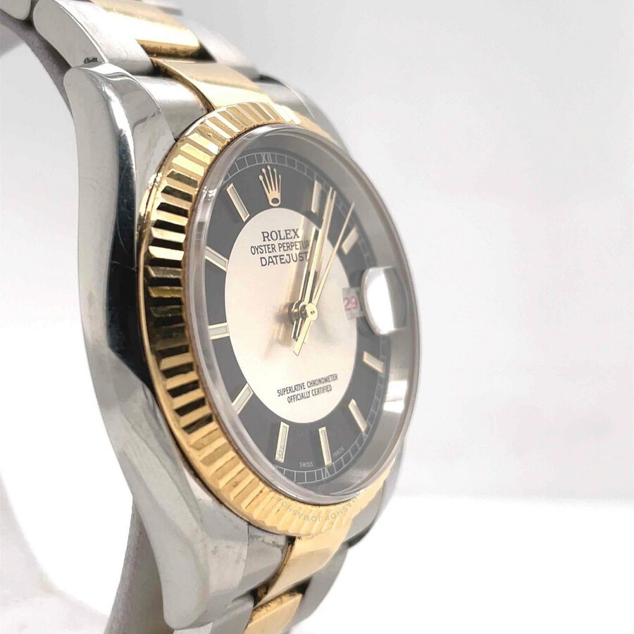 Pre-owned Rolex Oyster Perpetual Datejust 36 Silver and black Dial Men's Watch 116233BKSSO - 4