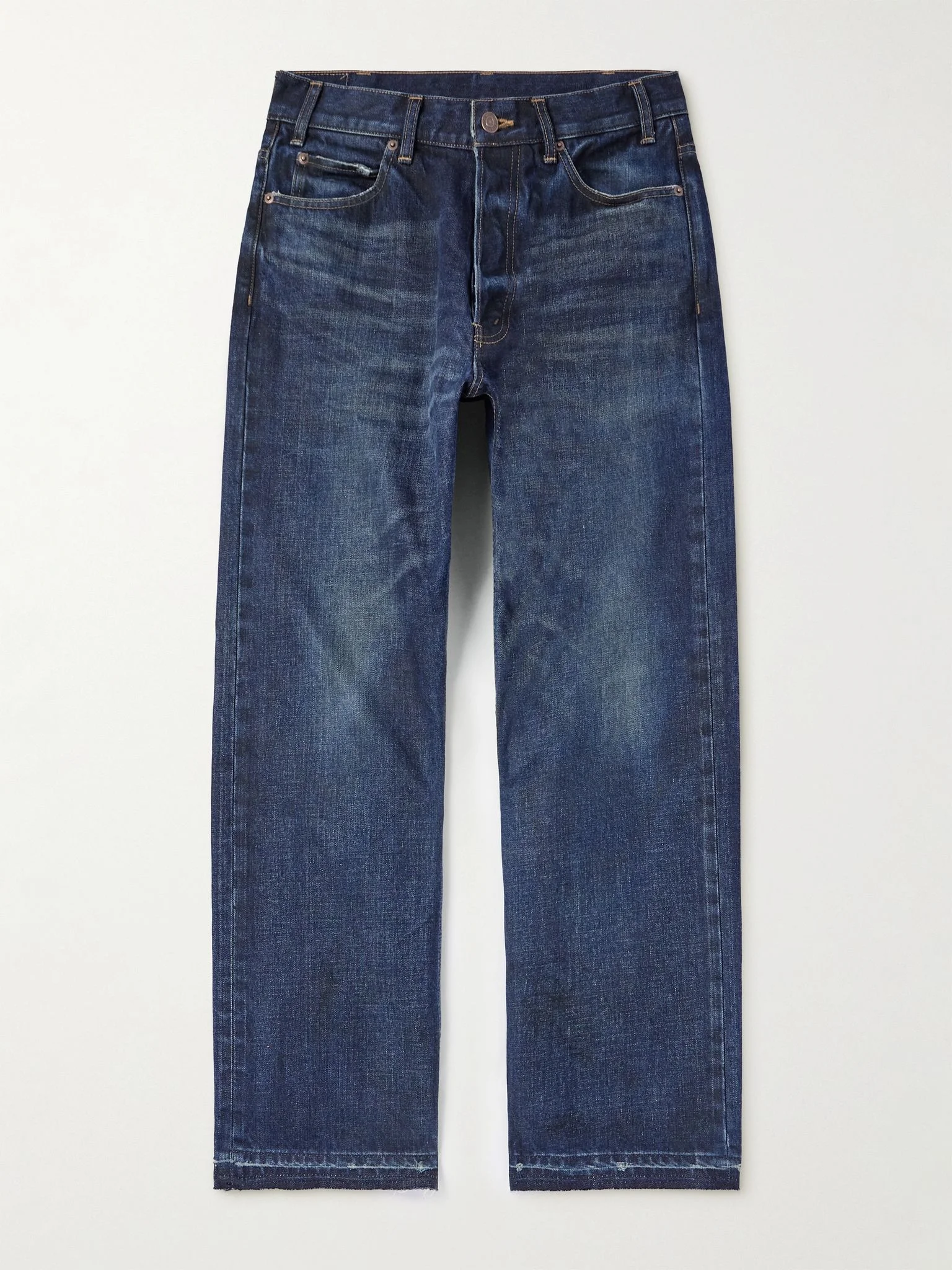 Wesley Straight-Leg Distressed Jeans Blue - 1