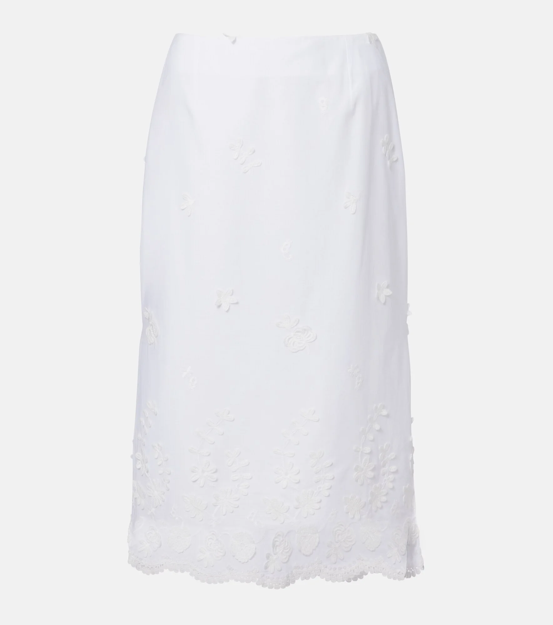 Malik embroidered cotton midi skirt - 1