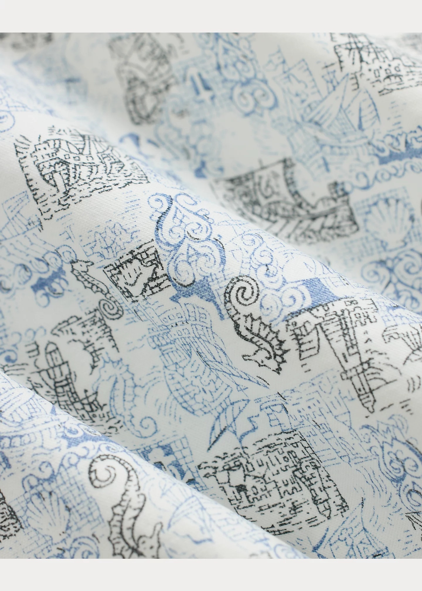 Nautical-Print Oxford Officer’s Short - 5