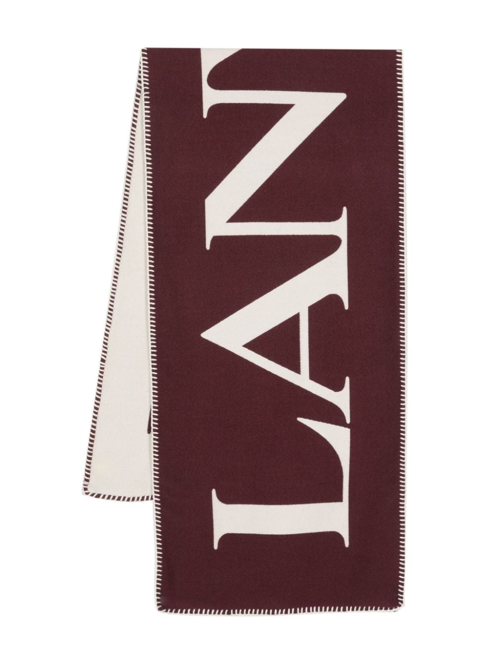 logo-intarsia knitted scarf - 1