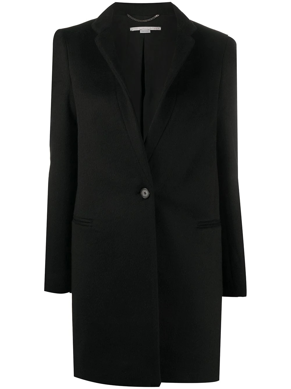 single-breasted wool coat - 1