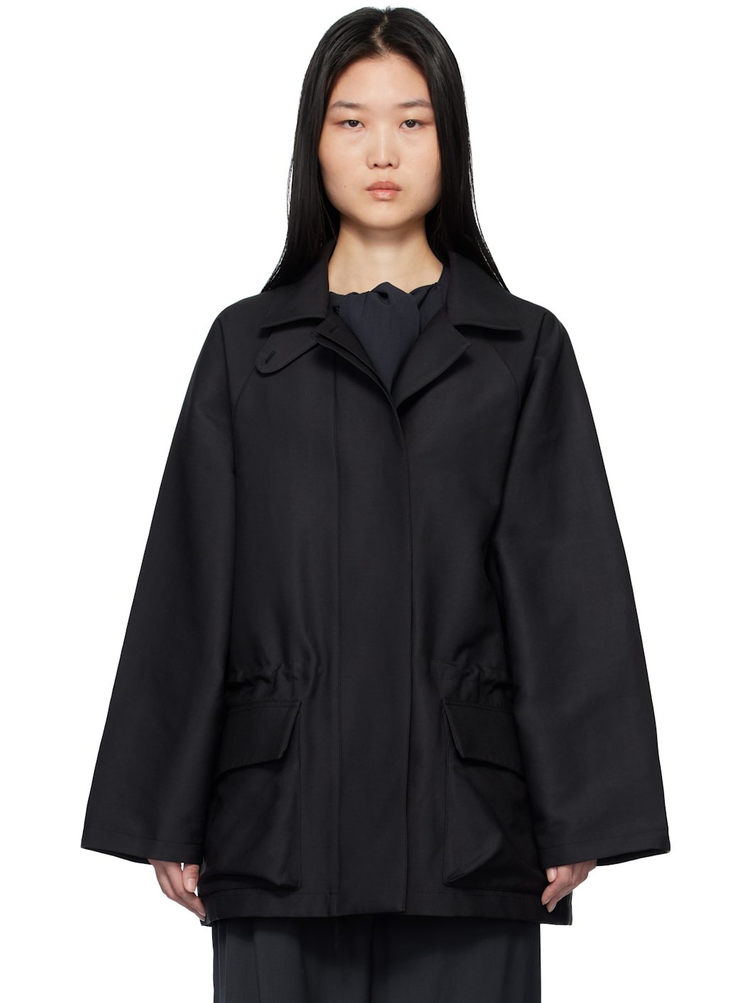 Black Cotton Traveller Jacket - 1