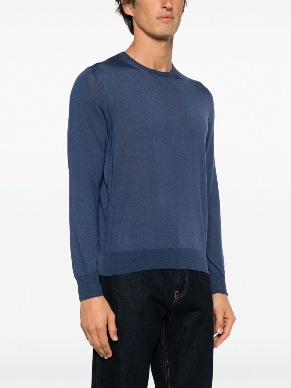 fine-knit crew-neck jumper - 3