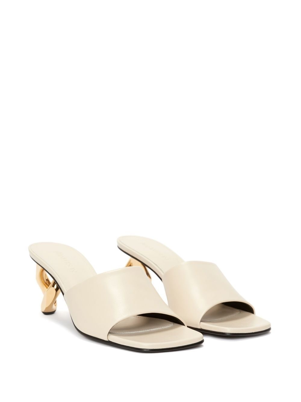 chain heel leather sandals - 2
