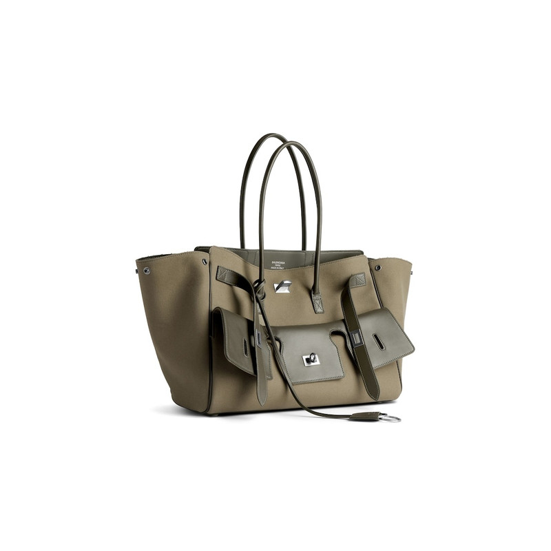 BALENCIAGA Women's Bel Air Medium Carry All Bag in Khaki outlook