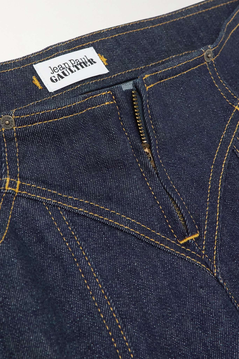 Lace-up low-rise wide-leg jeans 4