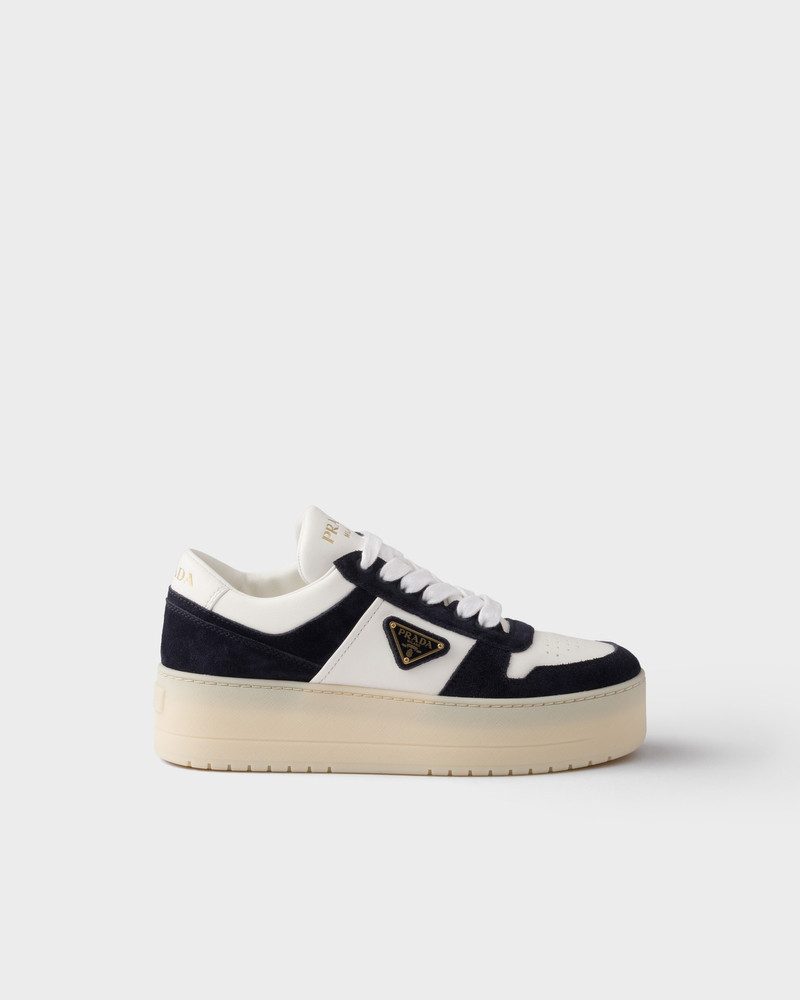Prada Downtown Bold nappa leather and suede sneakers outlook