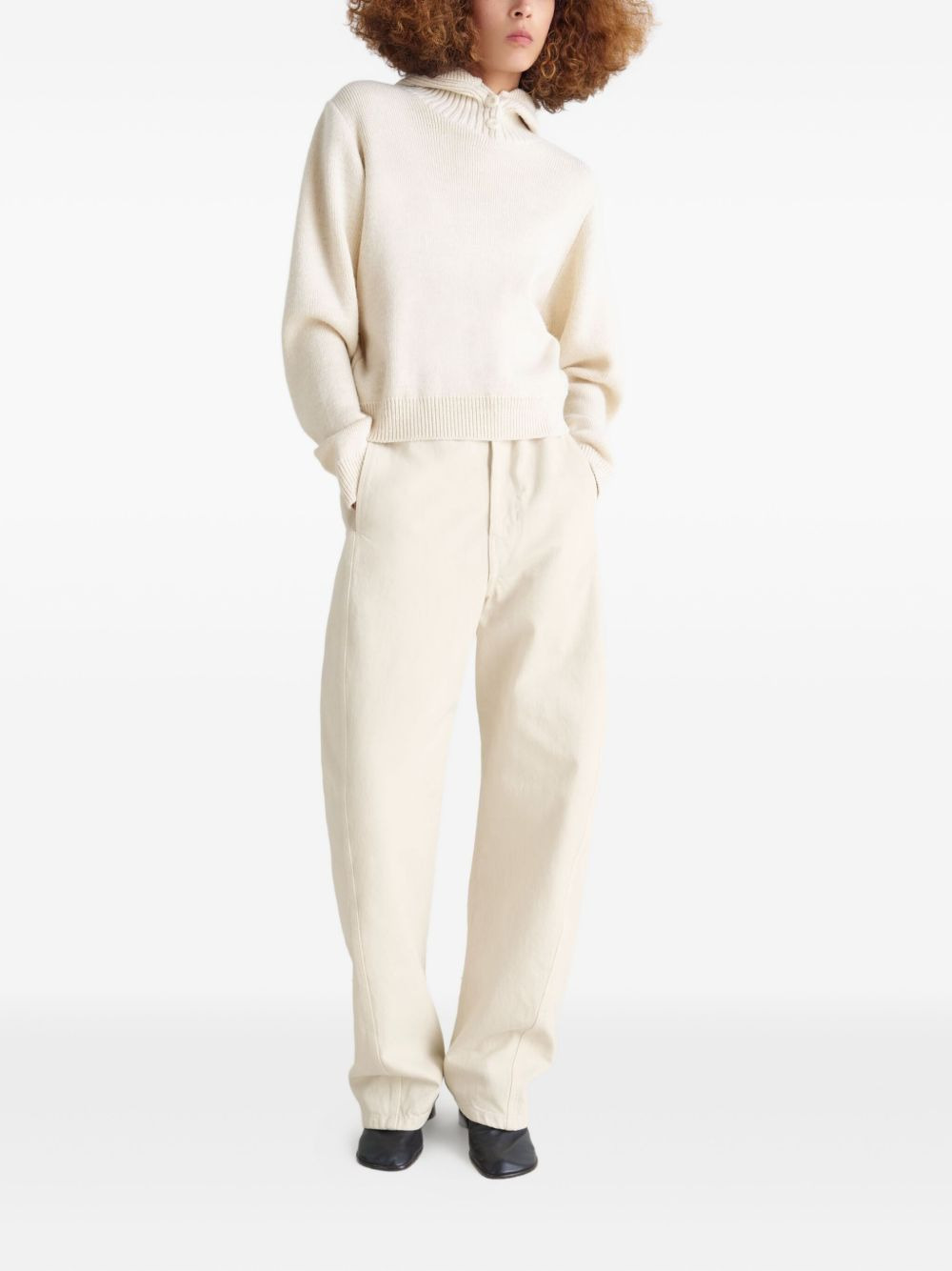 buttoned ribbed-knit sweater - 2