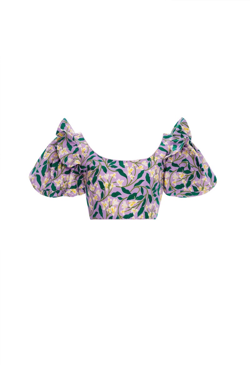 Nova Dos Gardenias Lila Cropped Top 1