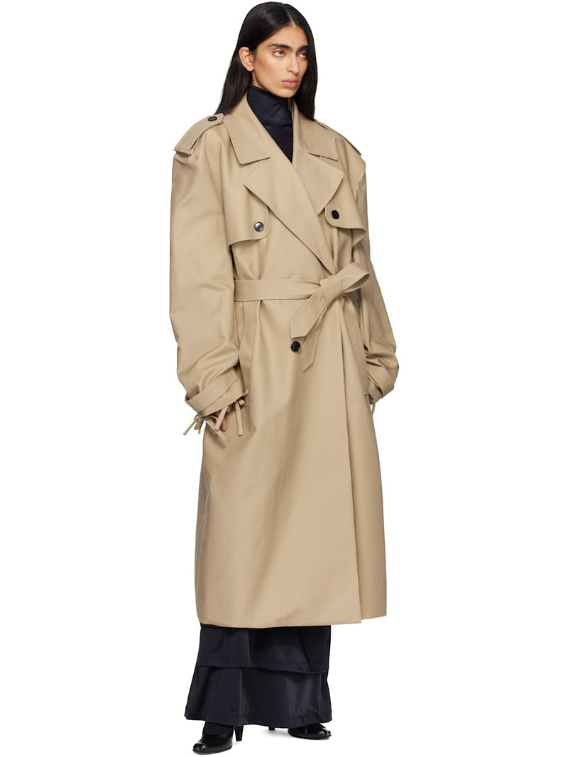 MARIE ADAM-LEENAERDT Beige Cover Trench Coat outlook