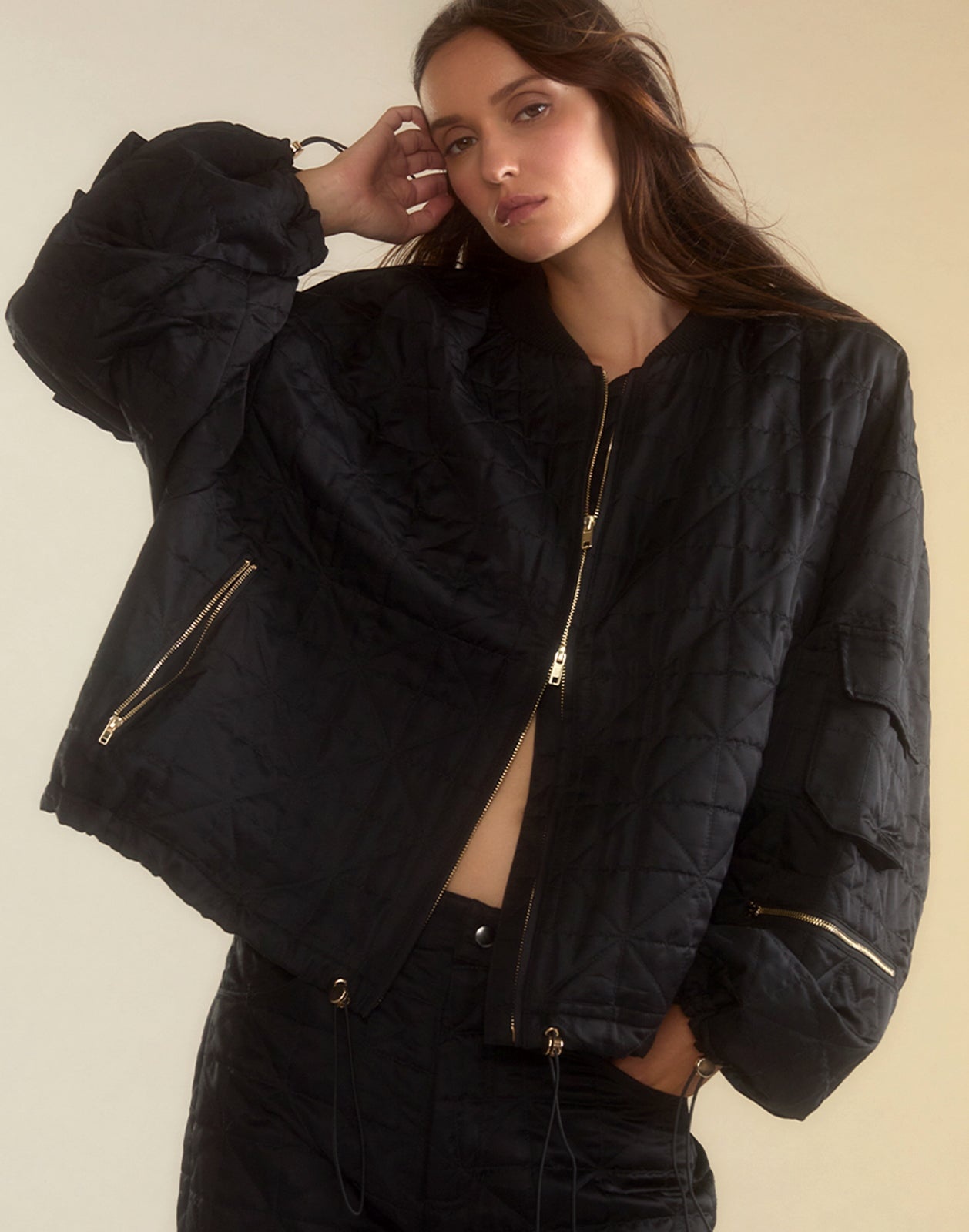 Downtown Quilted Bomber Jacket - 3