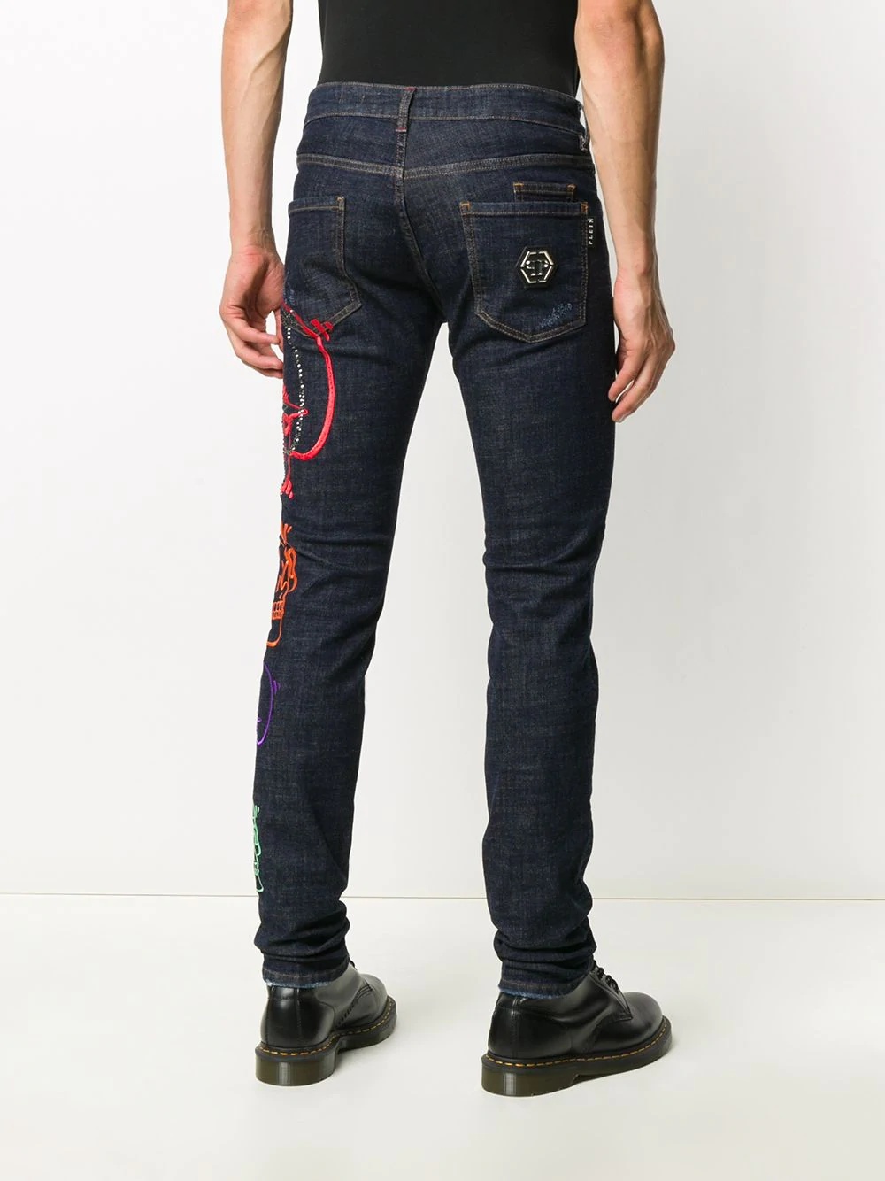 super straight cut patches jeans - 4