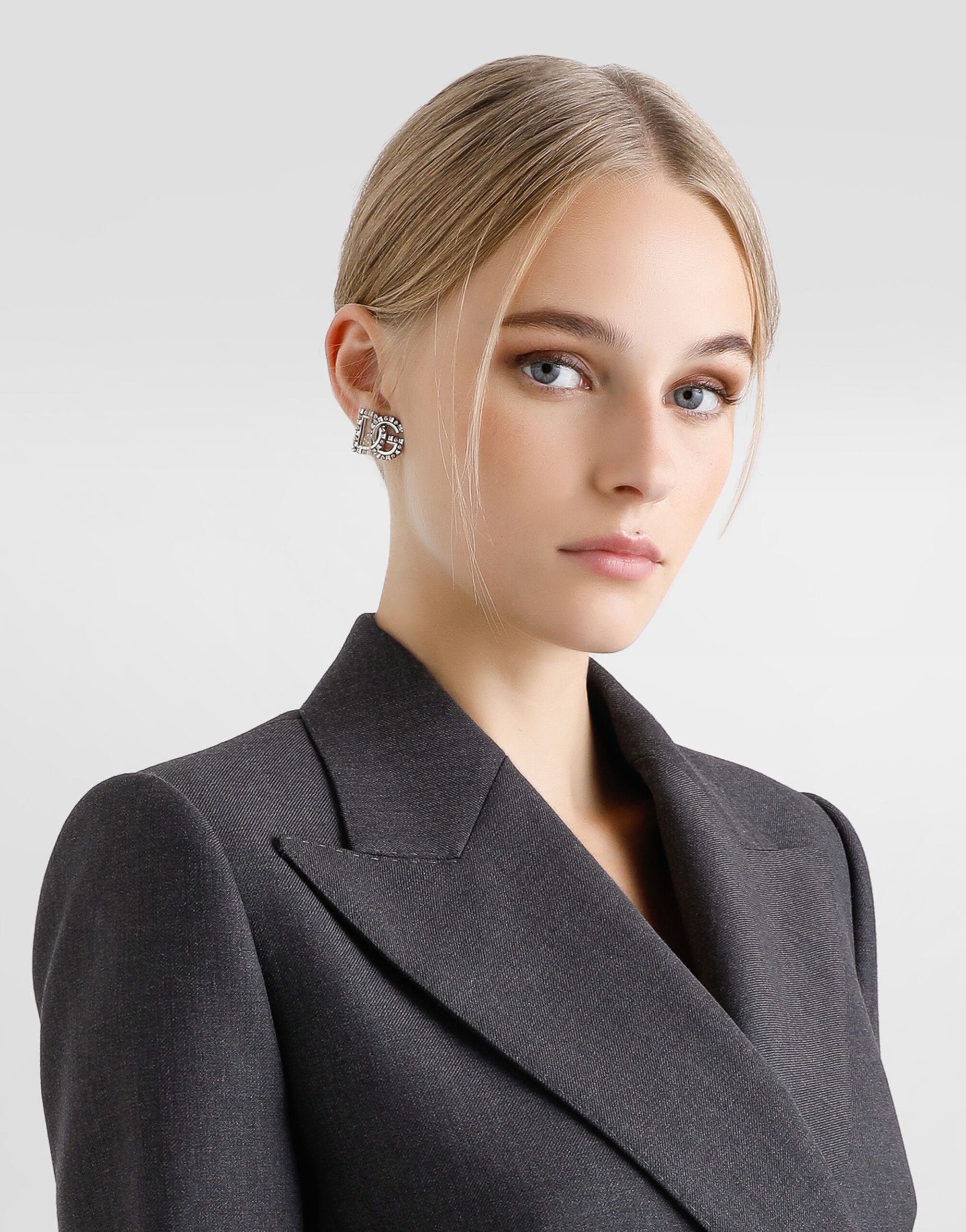 Earrings with rhinestone-detailed DG logo - 2