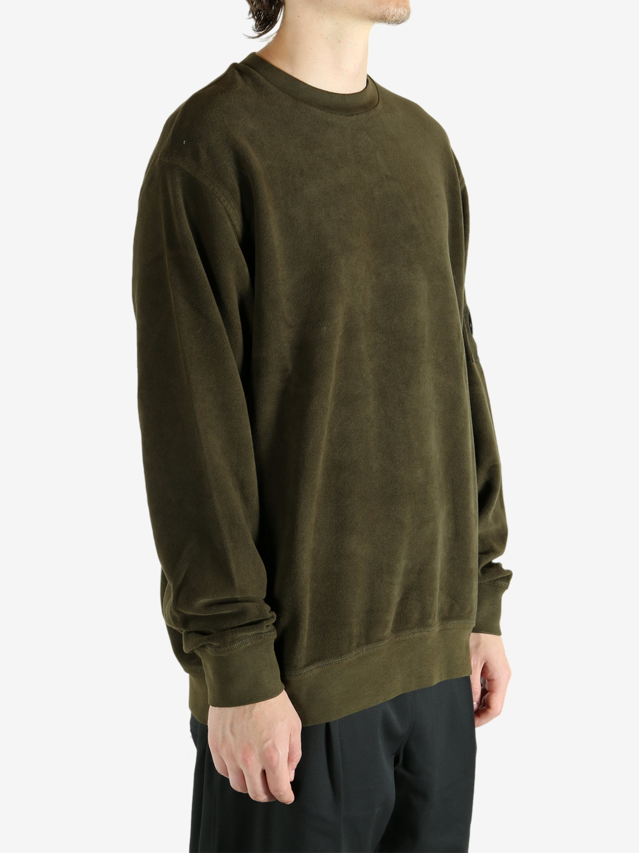 C.P. COMPANY - Men Brushed Emerized Diagonal Fleece Crewneck - 2