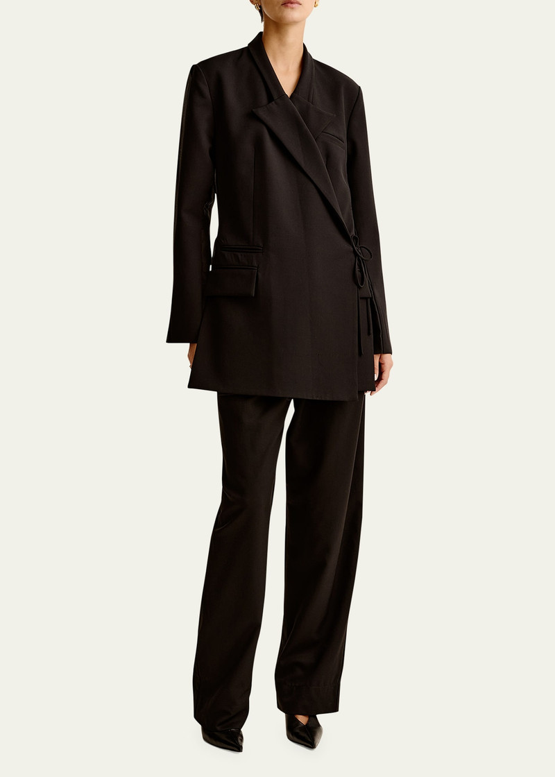 ESSE Studios Aire Sheer-Back Tie Blazer outlook