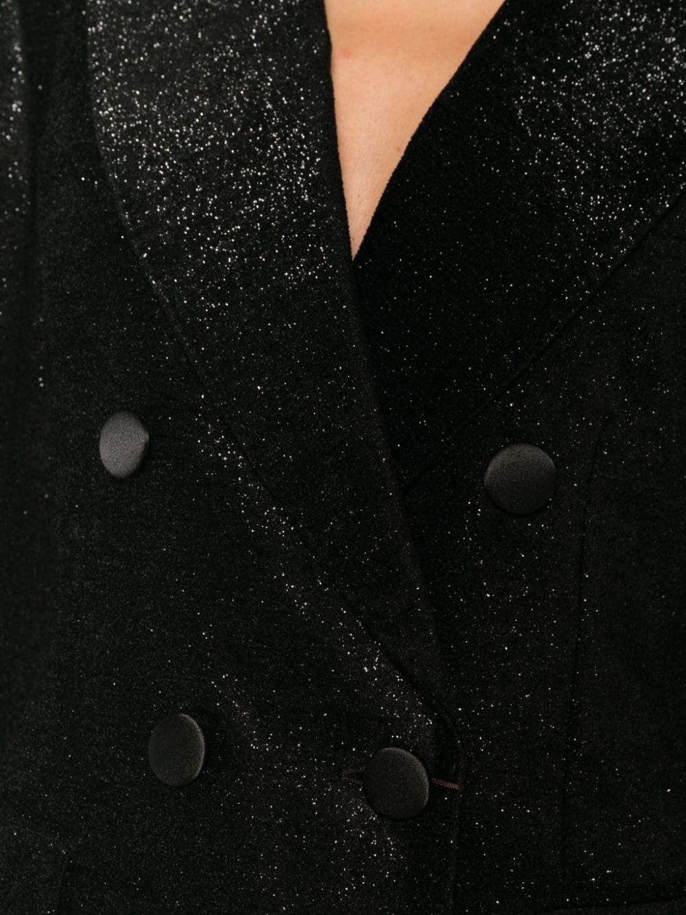 double-breasted lamÃ© blazer - 5