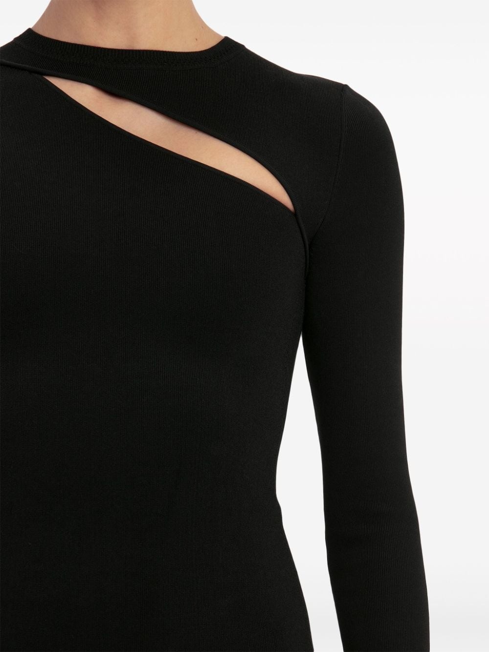 cut-out ribbed-knit top - 6