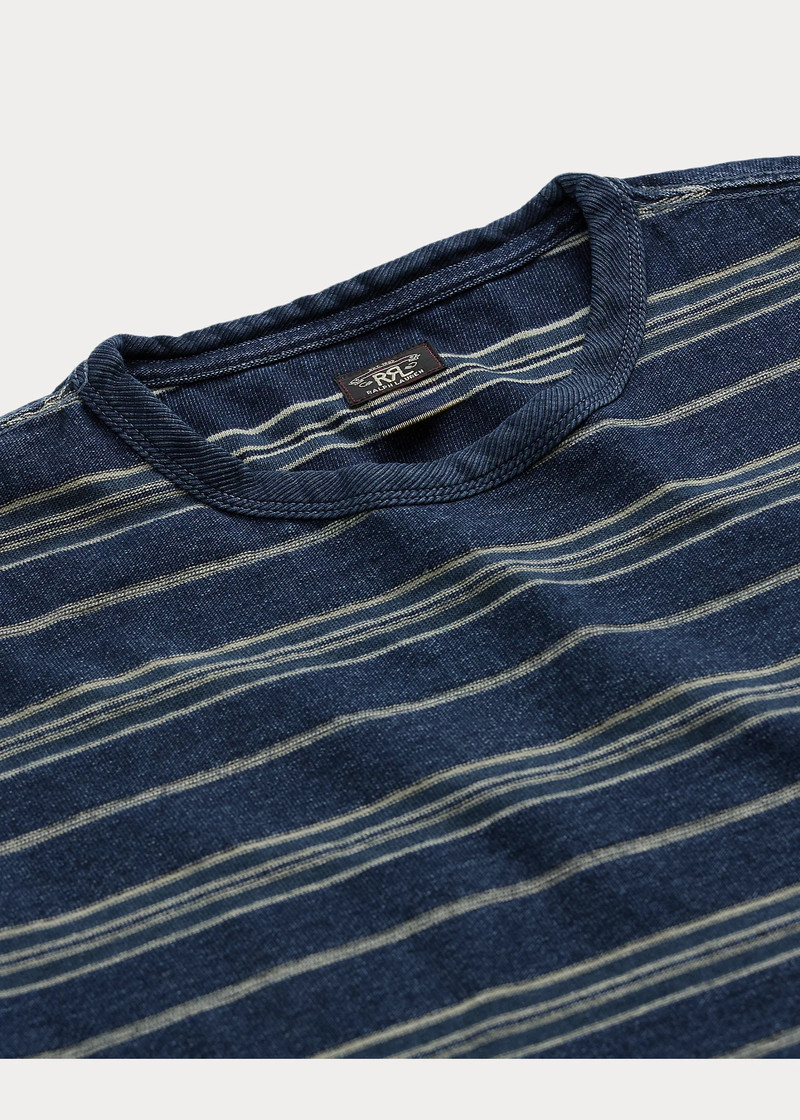 Indigo Striped Jersey T-Shirt 3