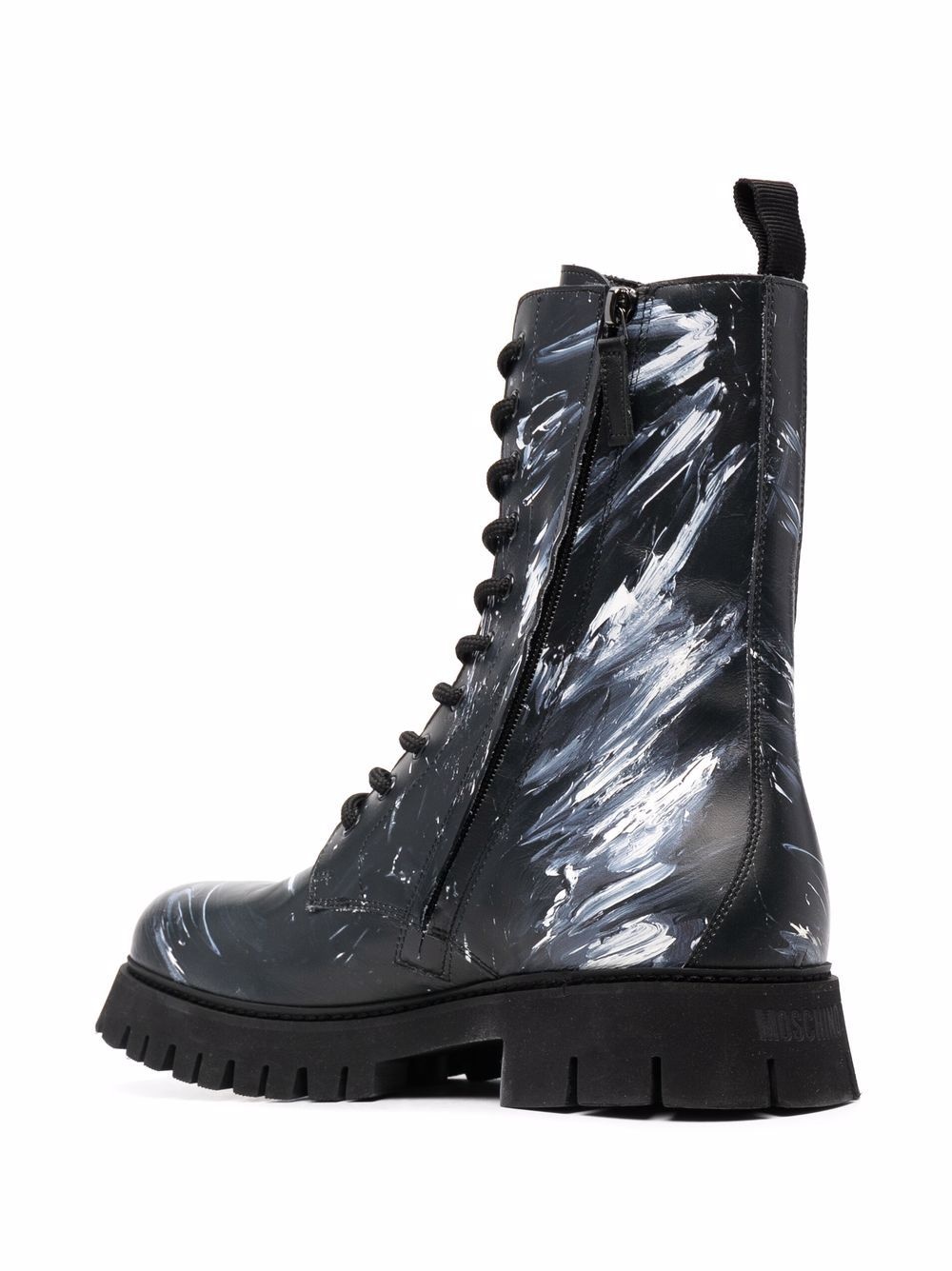 paint-splatter combat boots - 3