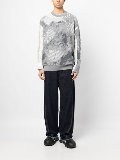 FENG CHEN WANG abstract-print wool jumper outlook