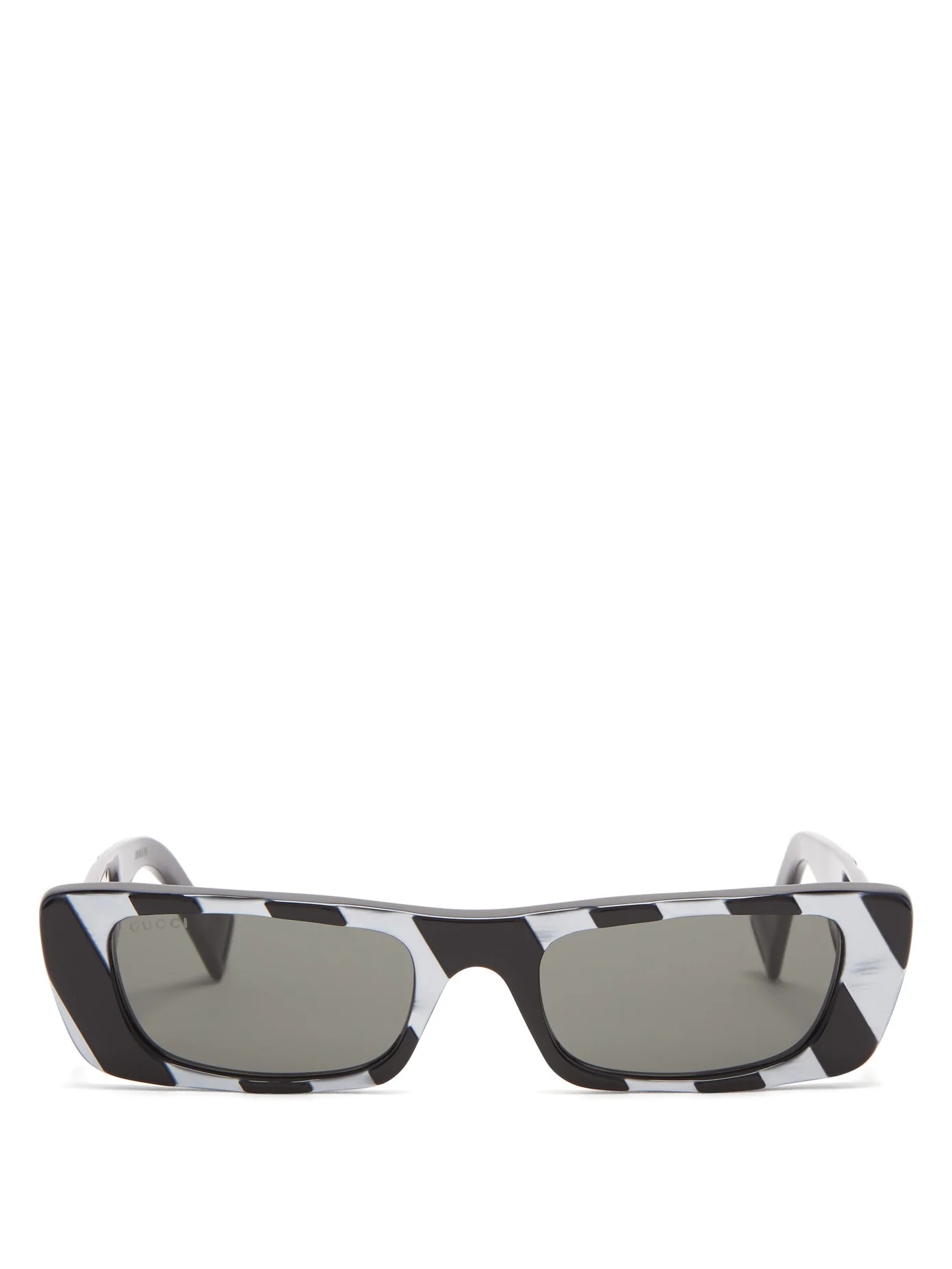 Striped rectangle acetate sunglasses - 1