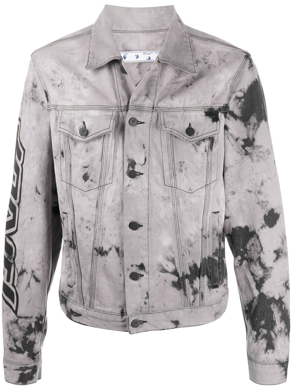 tie-dye print denim jacket - 1