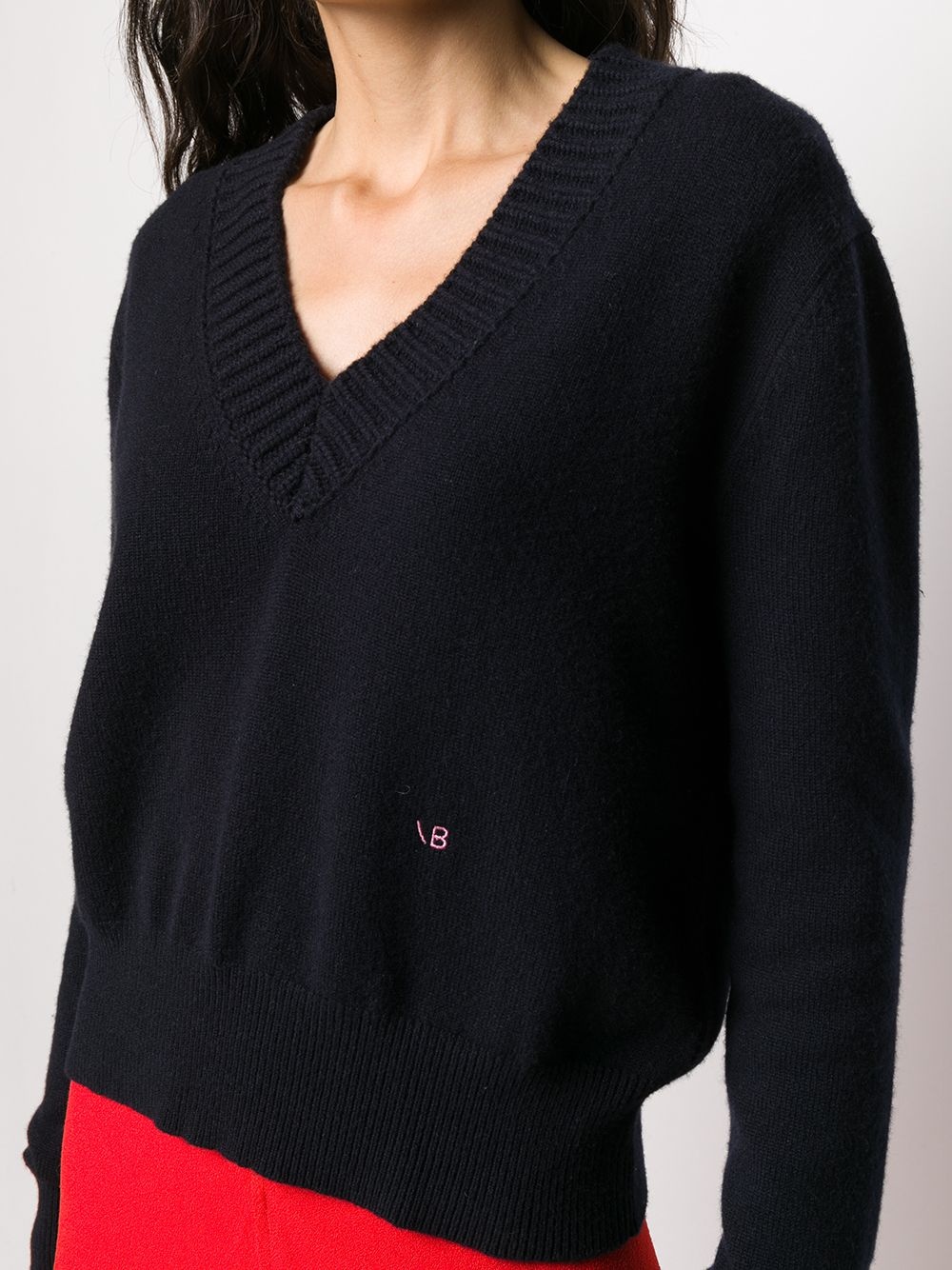 relaxed V-neck sweater - 5