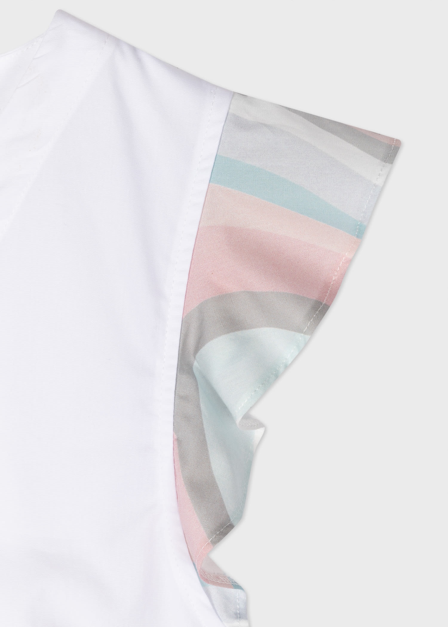White Cotton 'Swirl' Sleeve Top - 2