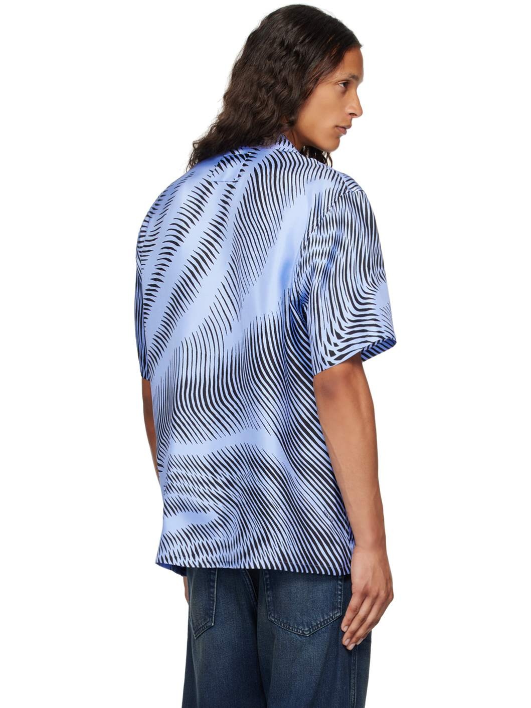 Blue & Black Silk Shirt - 3