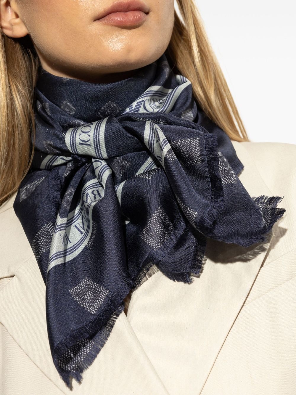 monogram-pattern scarf - 4