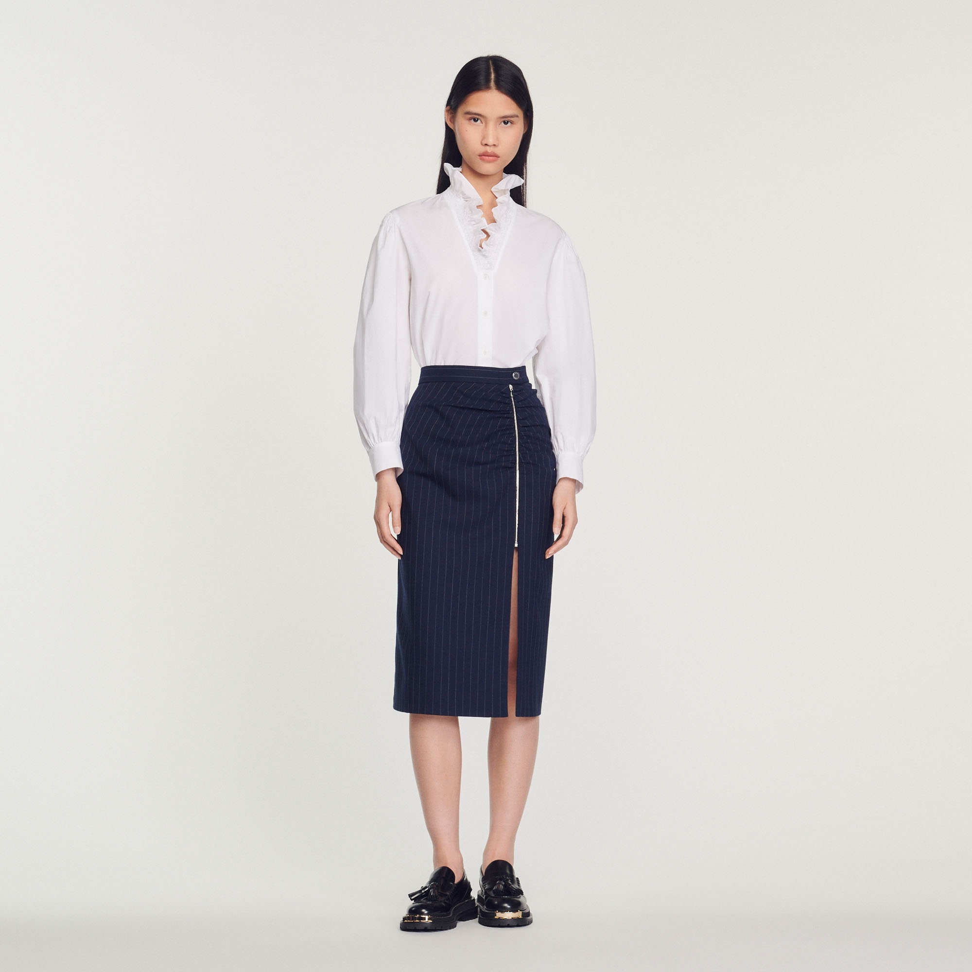 Striped zip skirt - 3