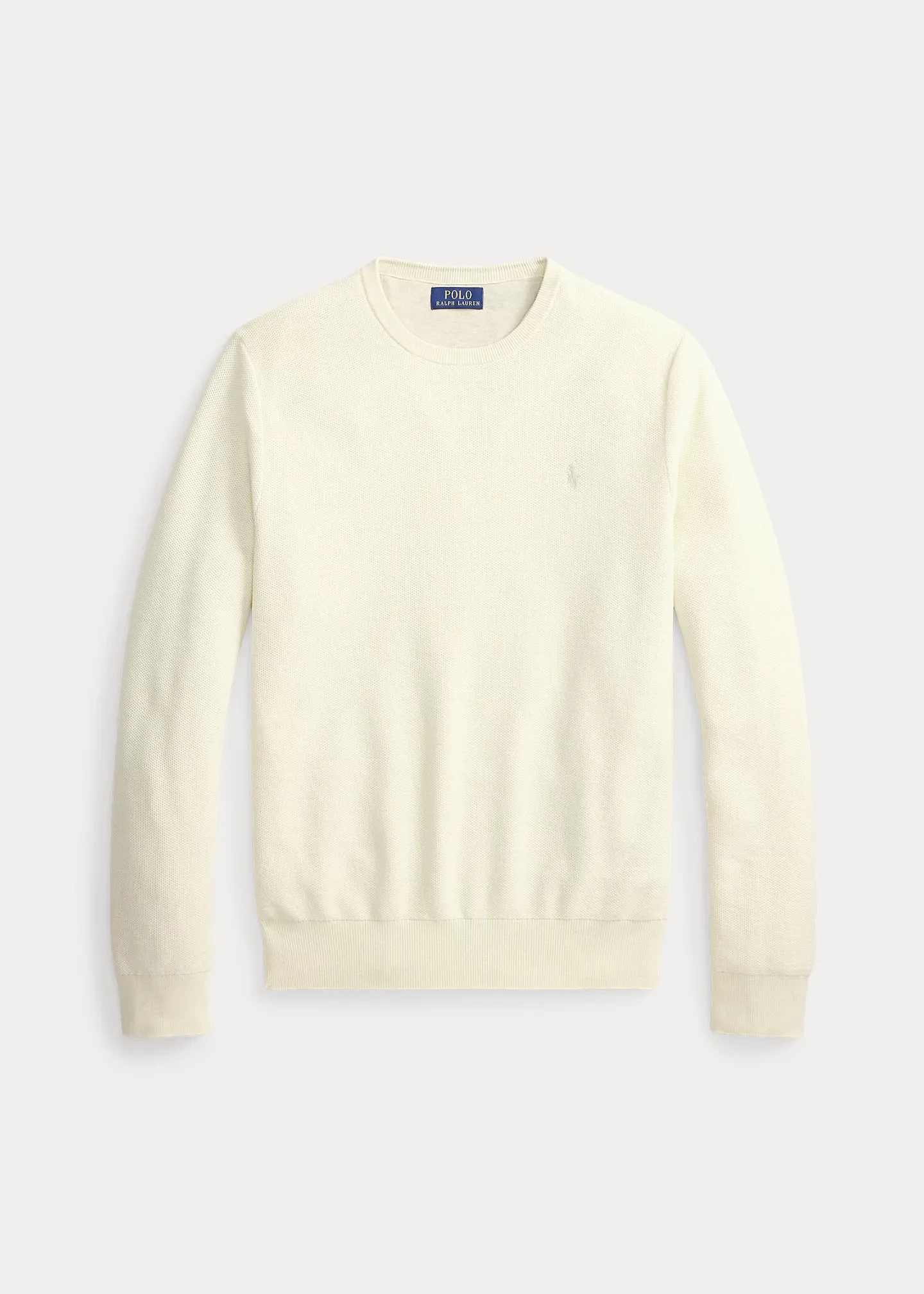 Mesh-Knit Cotton Crewneck Sweater - 1