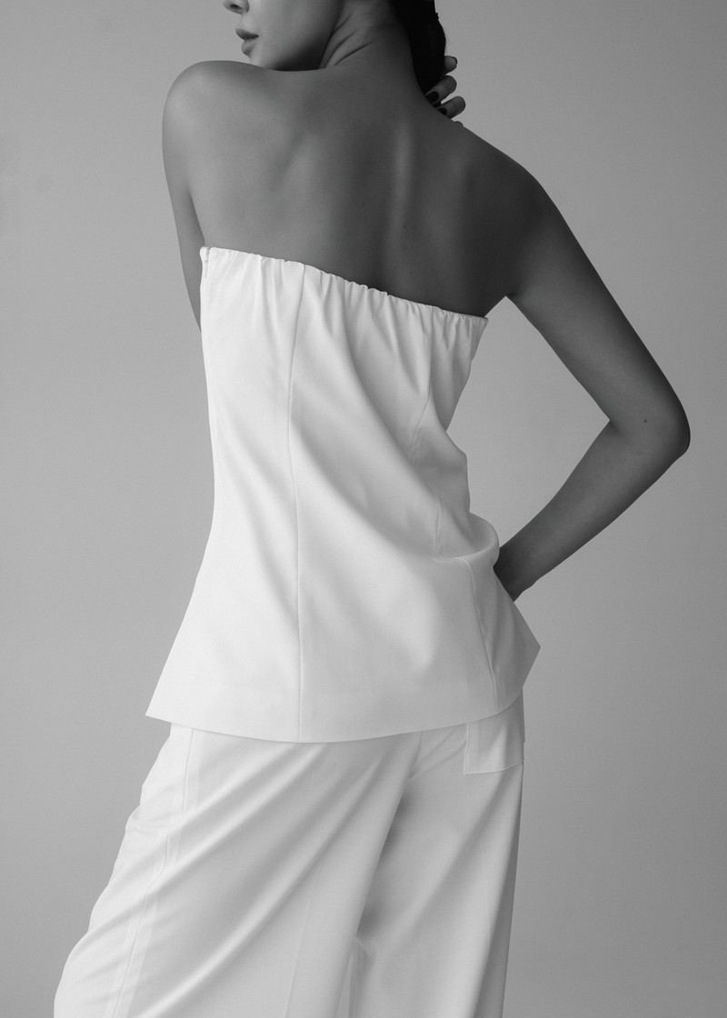 Abbie Strapless Top - White 11