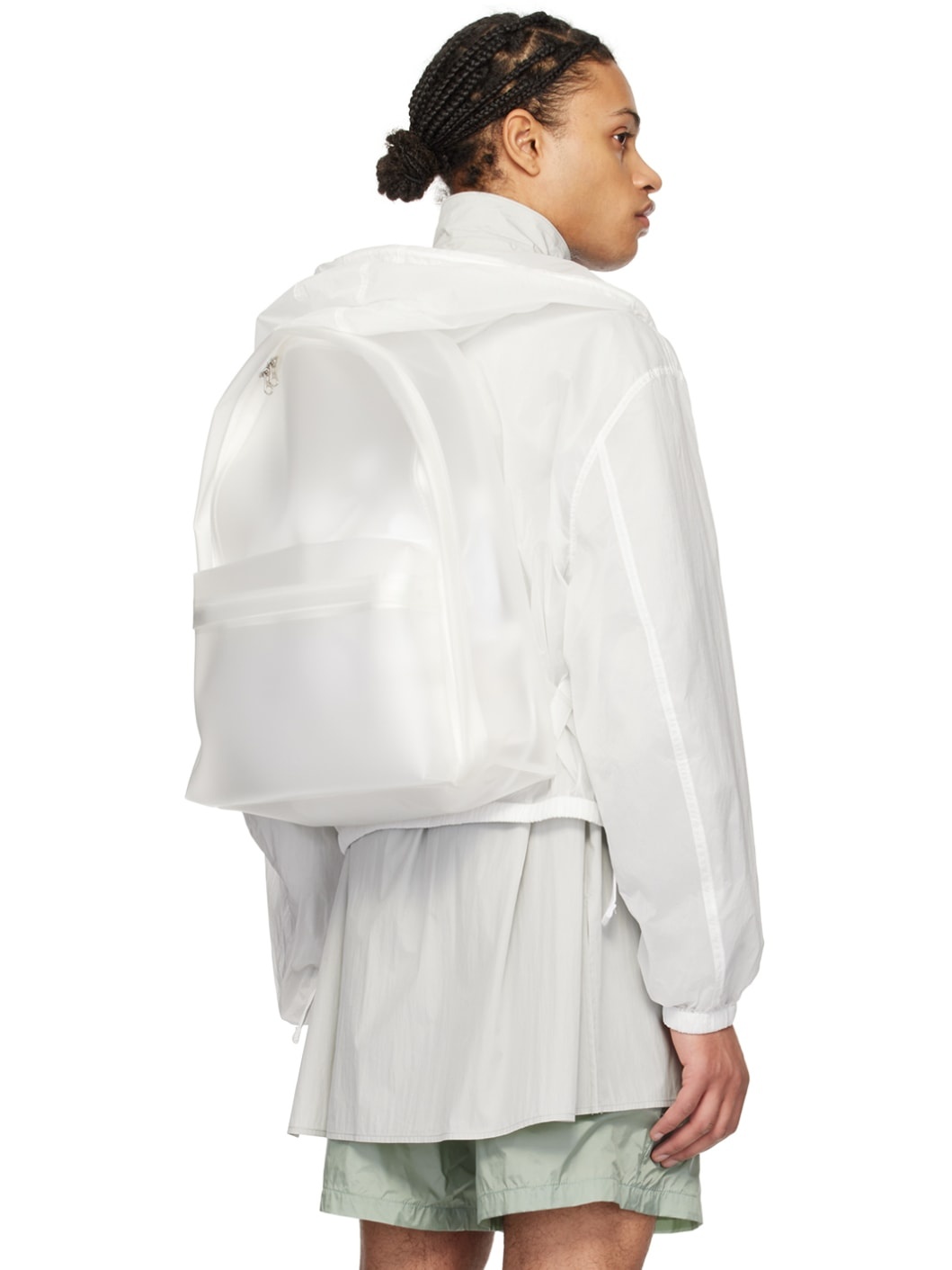 White Crinkled Jacket - 3