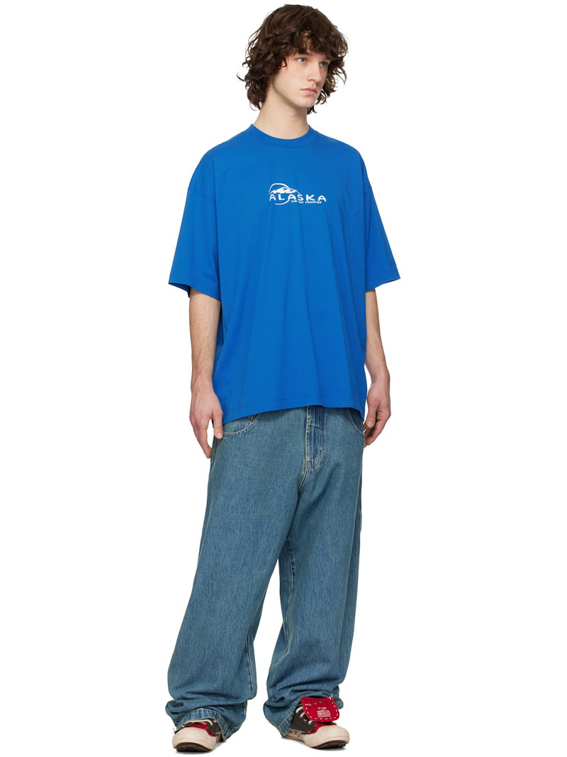 VETEMENTS Blue 'Alaska' Tourist T-shirt outlook