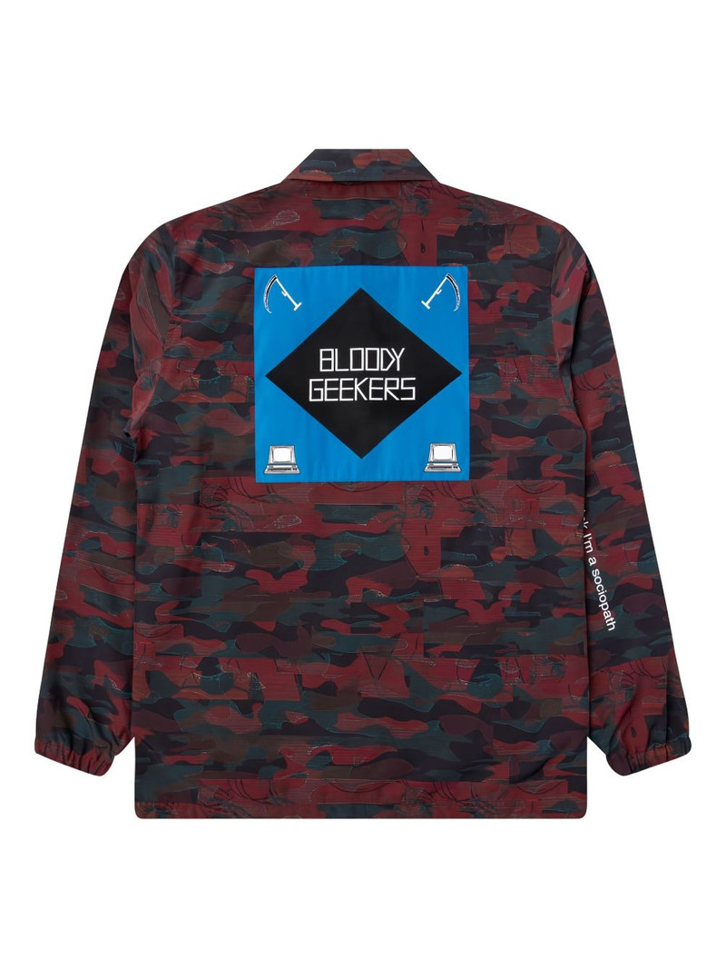 UNDERCOVER Bloody Geekers camouflage-print graphic-detail coach jacket outlook
