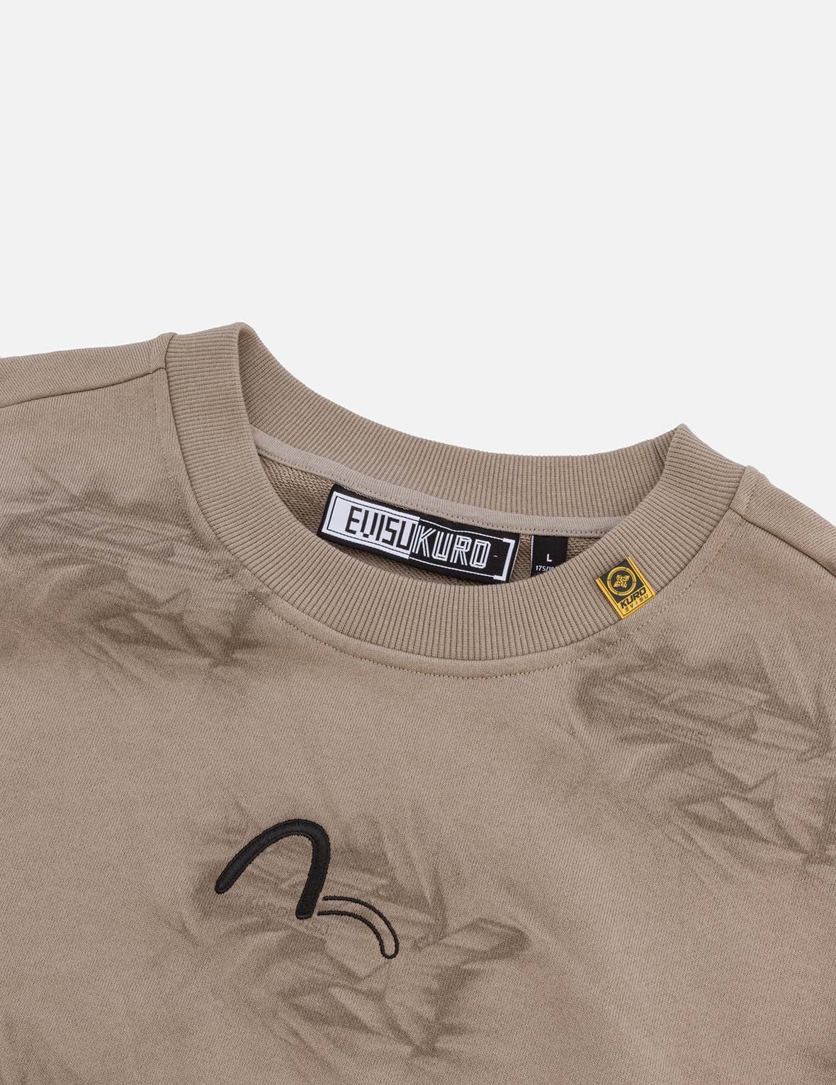 Allover Crinkle Logo Print Regular Fit Sweatshirt - 6