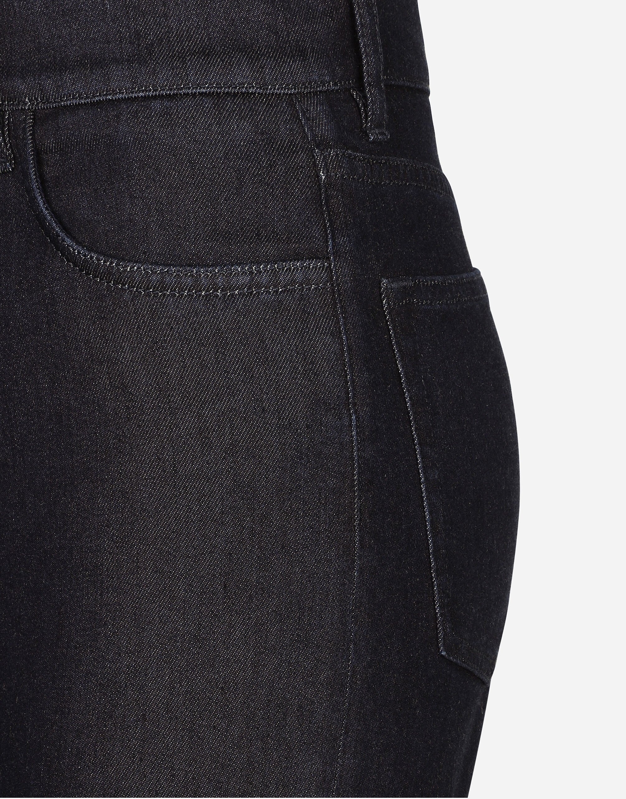 Flared cotton denim and silk jeans - 5