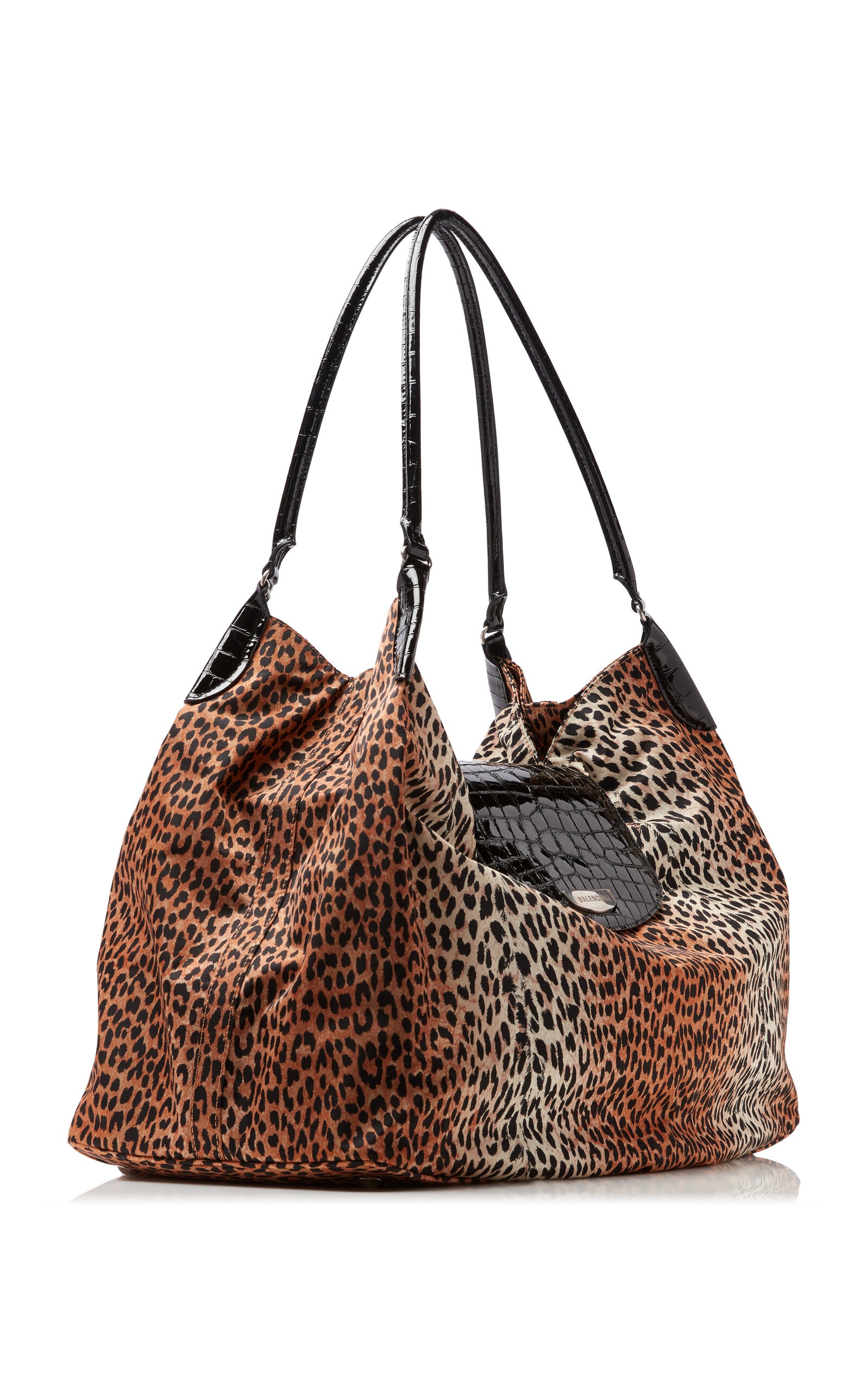 【BALENCIAGA】Cabas Leopard Small Tote Bag BALENCIAGA Geneve Large Leopard-Printed Nylon Tote Bag