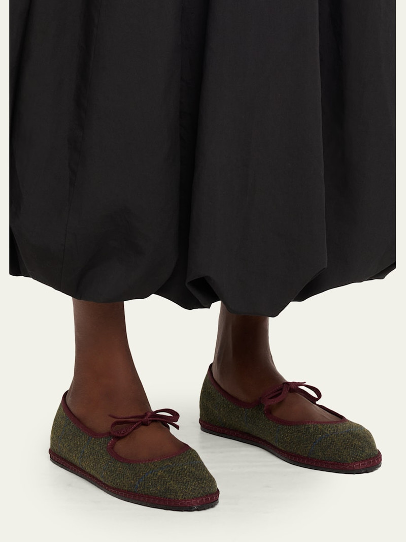 ViBi Venezia Brigitte Wool-Blend Tweed Mary Jane Flats outlook