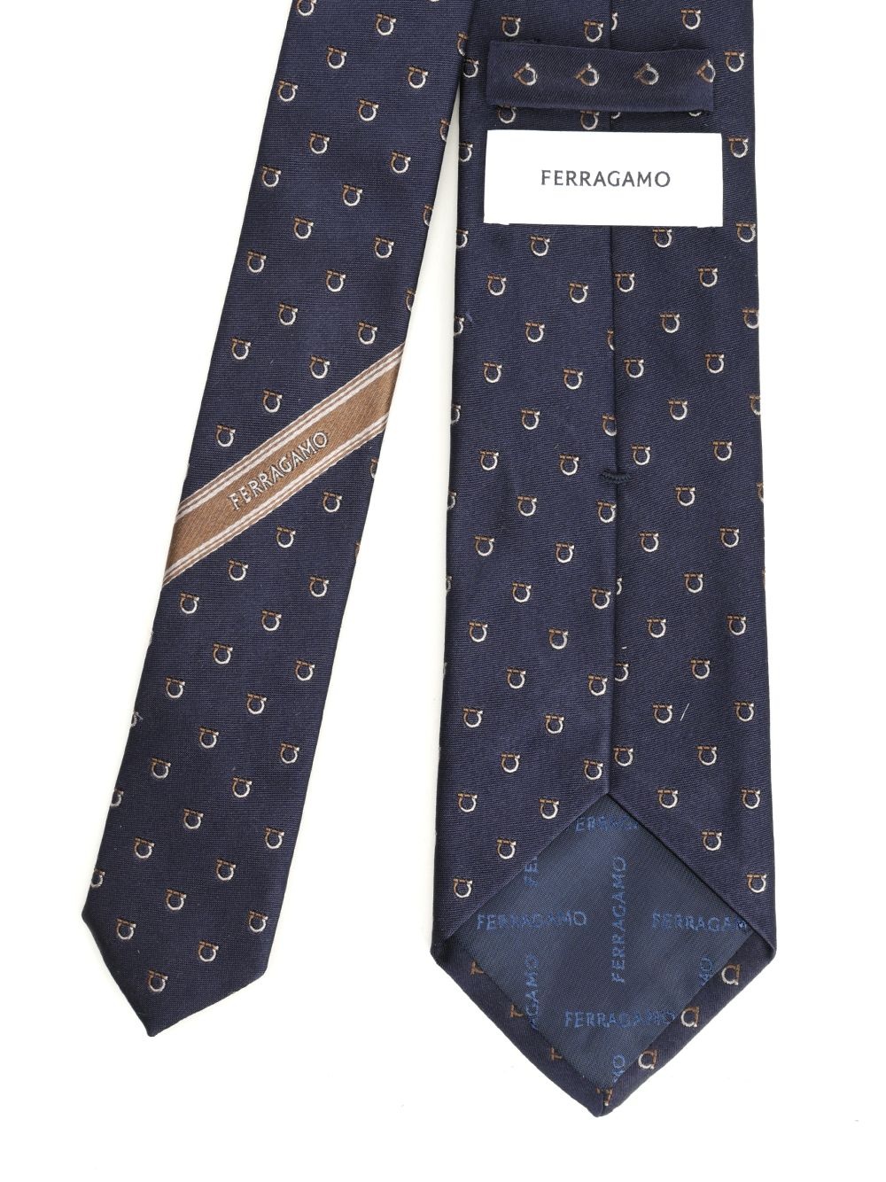 Gancini Bicolor Jacquard Tie Ties And Bow Ties Blue - 2