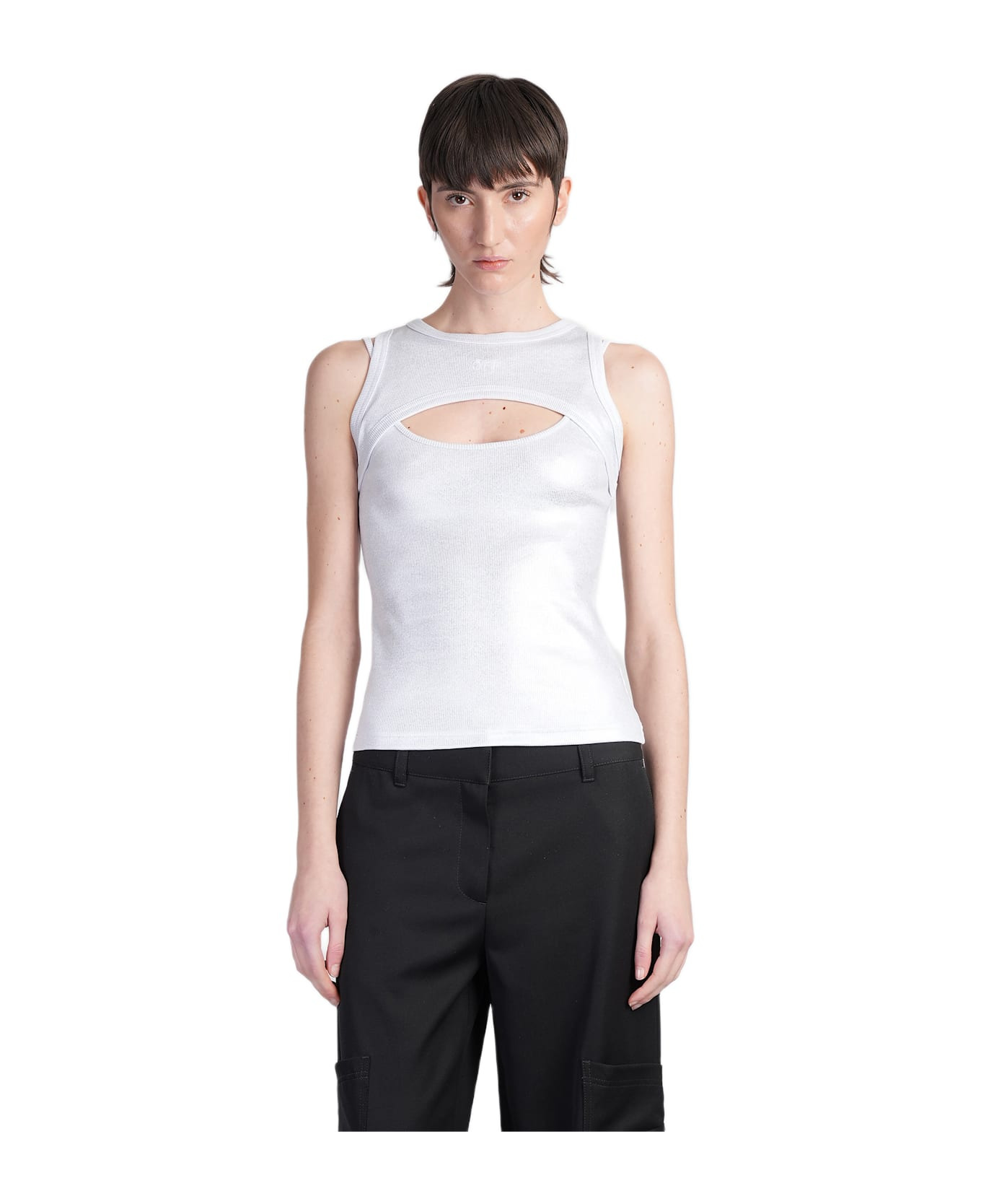 Topwear In Silver Cotton - 1