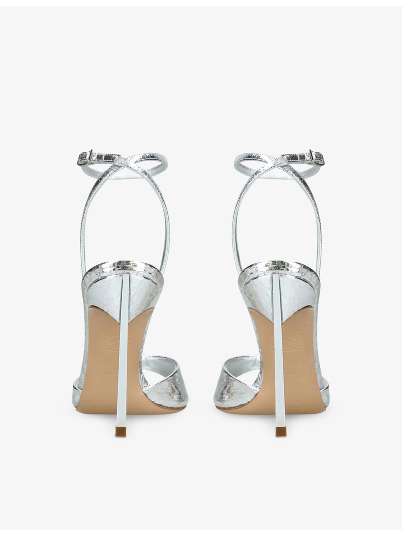 CASADEI Blade 100 Metallic-Leather Heeled Sandals outlook