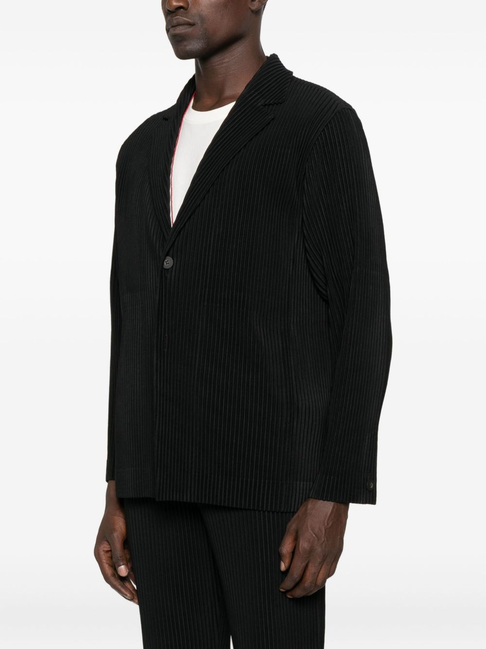 pleated button blazer - 3