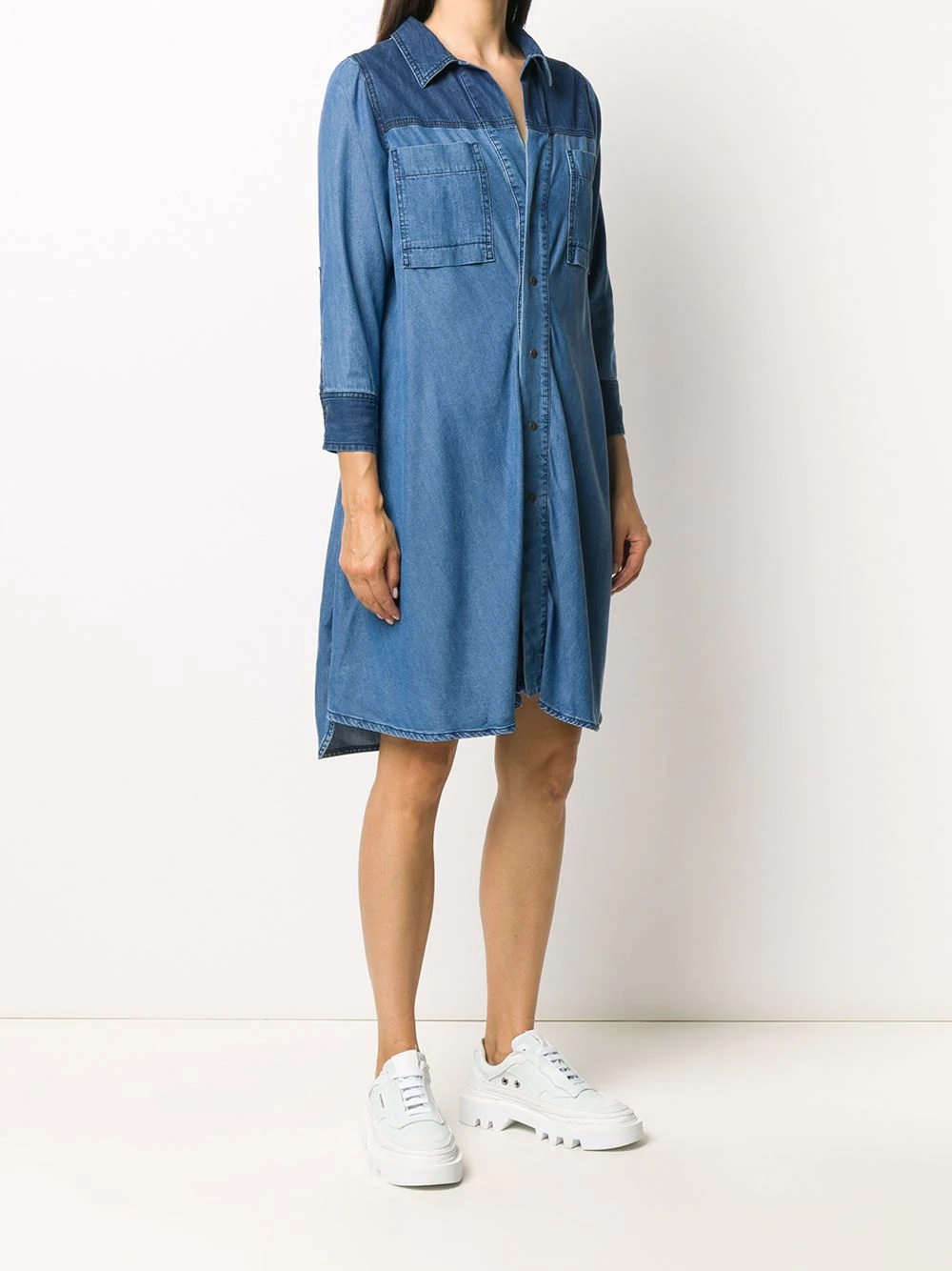 tie-waist denim shirt-dress - 3